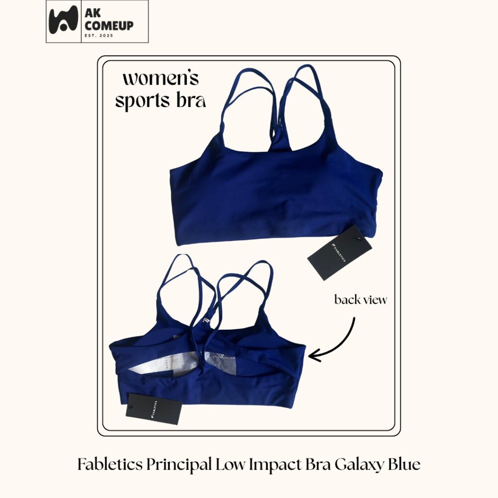 Fabletics Principal Low Impact Bra Galaxy Blue